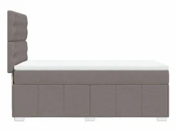 Clicnbuy Cama box spring con colchón tela gris taupe 90x190 cm Topo Discount