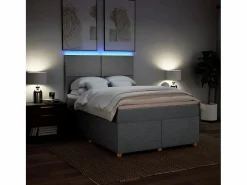 Clicnbuy Somier - 160X200Cm|Cama box spring con colchón tela claro 160x200 cm