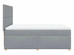 Clicnbuy Somier - 160X200Cm|Cama box spring con colchón tela claro 160x200 cm