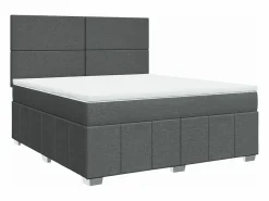 Clicnbuy Cama box spring con colchón tela oscuro 180x200 cm Gris Discount