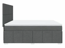 Clicnbuy Cama box spring con colchón tela oscuro 180x200 cm Gris Discount