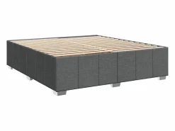 Clicnbuy Cama box spring con colchón tela oscuro 180x200 cm Gris Discount