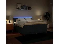 Clicnbuy Cama box spring con colchón tela 180x200 cm Azul Sale