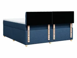 Clicnbuy Cama box spring con colchón tela 180x200 cm Azul Sale