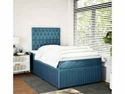 Clicnbuy Base De Cama De Láminas|Cama box spring con colchón terciopelo oscuro 120x200 cm