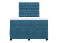 Clicnbuy Base De Cama De Láminas|Cama box spring con colchón terciopelo oscuro 120x200 cm