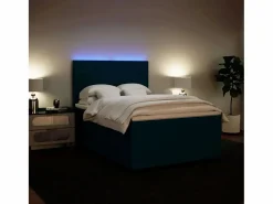 Clicnbuy Cama box spring con colchón terciopelo 160x200 cm Azul Sale