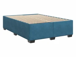 Clicnbuy Cama box spring con colchón terciopelo 160x200 cm Azul Sale