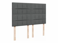 Clicnbuy Cama box spring con colchón tela oscuro 160x200 cm Gris Best
