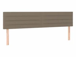 Cama box spring con colchón LED tela gris taupe 180x200 cm^Clicnbuy