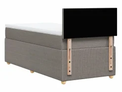 Clicnbuy Base De Cama De Láminas|Somier - 90X190Cm|Cama box spring con colchón tela gris taupe 90x190 cm