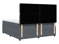 Cama box spring con colchón terciopelo oscuro 180x200 cm^Clicnbuy Online