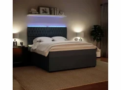 Cama box spring con colchón terciopelo oscuro 180x200 cm^Clicnbuy Online