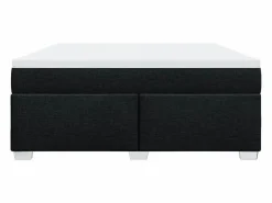 Clicnbuy Cama box spring con colchón tela 180x200 cm Negro Best