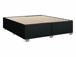 Clicnbuy Cama box spring con colchón tela 180x200 cm Negro Best