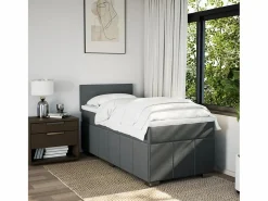 Clicnbuy Cama box spring con colchón tela oscuro 90x190 cm Gris Hot