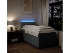 Clicnbuy Cama box spring con colchón tela oscuro 90x190 cm Gris Hot