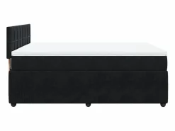 Cama box spring con colchón terciopelo 140x190 cm^Clicnbuy Online