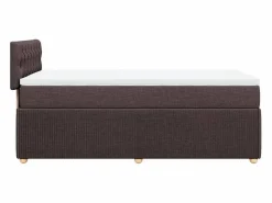 Cama box spring con colchón tela marrón oscuro 90x190 cm^Clicnbuy Online