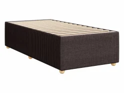 Cama box spring con colchón tela marrón oscuro 90x190 cm^Clicnbuy Online