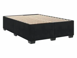Clicnbuy Cama box spring con colchón terciopelo 160x200 cm Negro Hot