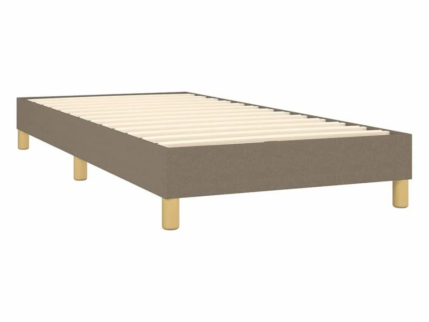 Cama box spring con colchón LED tela gris taupe 90x190 cm^Clicnbuy Online
