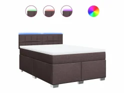 Clicnbuy Base De Cama De Láminas|Cama box spring con colchón tela marrón oscuro 160x200 cm
