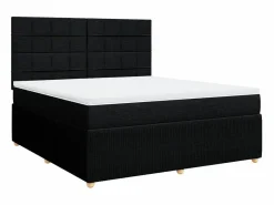 Clicnbuy Cama box spring con colchón tela 180x200 cm Negro Clearance