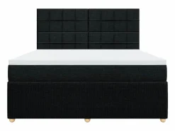 Clicnbuy Cama box spring con colchón tela 180x200 cm Negro Clearance