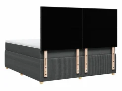 Clicnbuy Cama box spring con colchón tela oscuro 180x200 cm Gris New