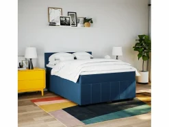 Cama box spring con colchón tela 160x200 cm^Clicnbuy Best