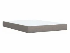 Clicnbuy Cama box spring con colchón tela gris taupe 140x200 cm Topo Discount