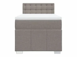 Clicnbuy Somier - 90X190Cm|Cama box spring con colchón tela gris taupe 90x190 cm
