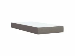 Clicnbuy Somier - 90X190Cm|Cama box spring con colchón tela gris taupe 90x190 cm