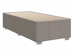 Clicnbuy Somier - 90X190Cm|Cama box spring con colchón tela gris taupe 90x190 cm