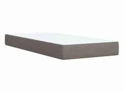 Clicnbuy Somier - 90X190Cm|Cama box spring con colchón tela gris taupe 90x190 cm
