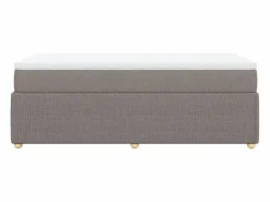 Clicnbuy Base De Cama De Láminas|Somier - 90X190Cm|Cama box spring con colchón tela gris taupe 90x190 cm