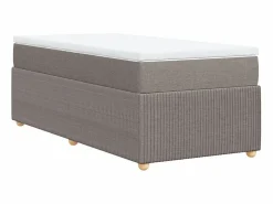 Clicnbuy Base De Cama De Láminas|Somier - 90X190Cm|Cama box spring con colchón tela gris taupe 90x190 cm
