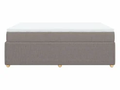 Clicnbuy Cama box spring con colchón tela gris taupe 140x200 cm Topo Best