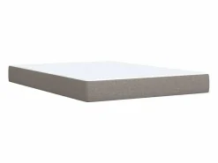 Clicnbuy Cama box spring con colchón tela gris taupe 140x200 cm Topo Best