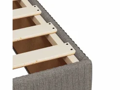 Clicnbuy Cama box spring con colchón tela gris taupe 140x200 cm Topo Best