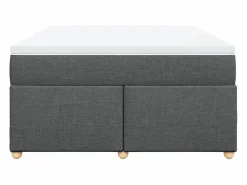 Clicnbuy Cama box spring con colchón tela oscuro 160x200 cm Gris Sale