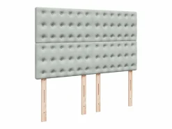 Clicnbuy Cama box spring con colchón terciopelo claro 140x190 cm Gris Sale