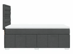 Clicnbuy Cama box spring con colchón tela oscuro 90x190 cm Gris