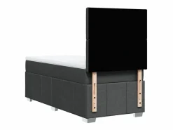 Clicnbuy Cama box spring con colchón tela oscuro 90x190 cm Gris