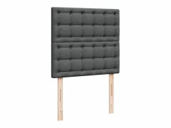 Clicnbuy Cama box spring con colchón tela oscuro 90x190 cm Gris