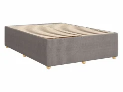 Cama box spring con colchón tela gris taupe 140x200 cm^Clicnbuy Clearance