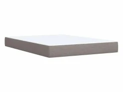 Cama box spring con colchón tela gris taupe 140x200 cm^Clicnbuy Clearance