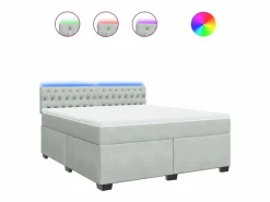 Clicnbuy Somier - 180X200Cm|Cama box spring con colchón terciopelo claro 180x200 cm