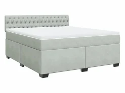 Clicnbuy Somier - 180X200Cm|Cama box spring con colchón terciopelo claro 180x200 cm